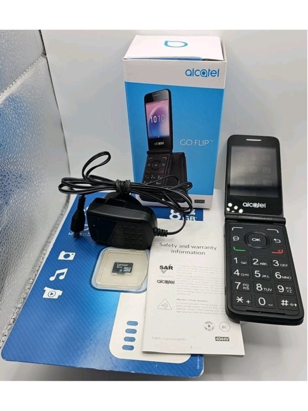 Alcatel Go Flip Cellular Phone 4044V 4G LTE Unlocked In Box With Charger SD Card